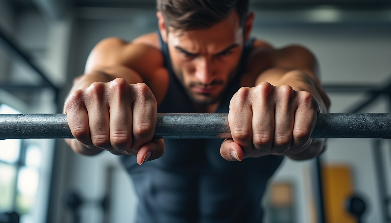 découvrez comment les tractions sur barre fixe sollicitent les mains et contribuent à renforcer la force de préhension.